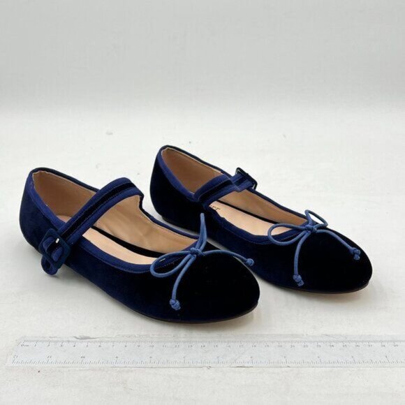 Miss Left Women Bowknots Ankle Strap Mary Jane Classic Closed Round Toe Ballet F - Picture 4 of 8
